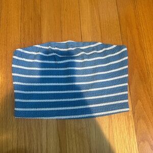 Blue and White Striped Tube Top